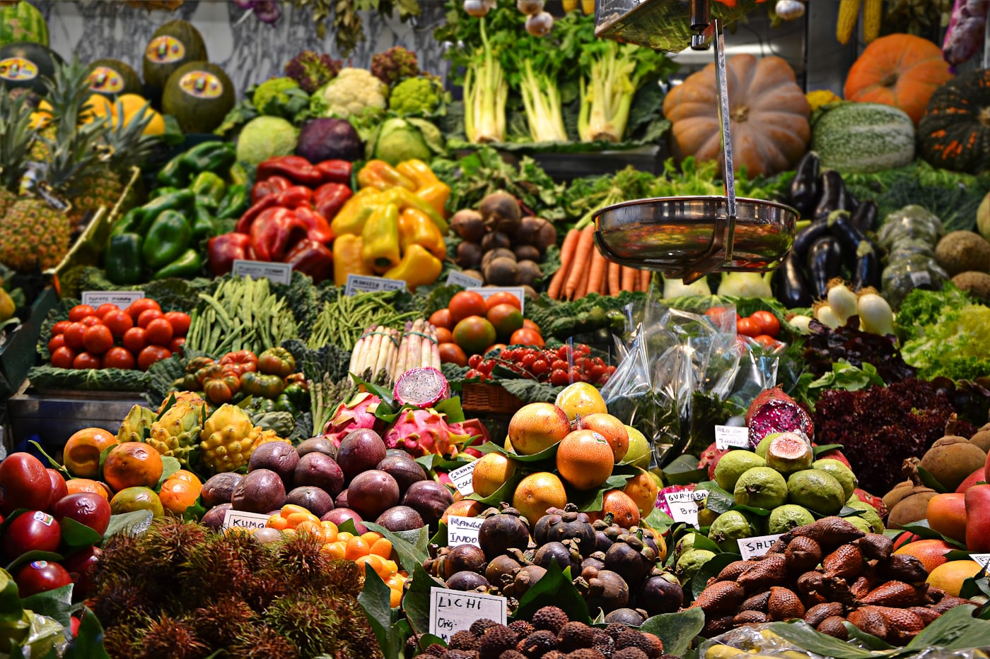 Fresh produce at a regional market visited on the Northbrook tour
